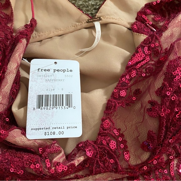 Free People Night Shimmers Mini Dress (8) NWT - Picture 7 of 9